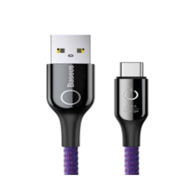 Baseus C-shaped Light Intelligent power-off Cable USB For Type-C 3A 1M Black