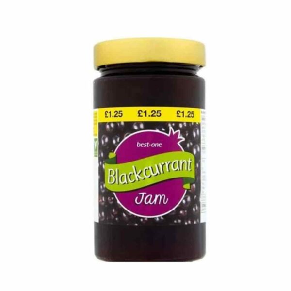 Best One Blackcurrant Jam Uk 454g in a bottle