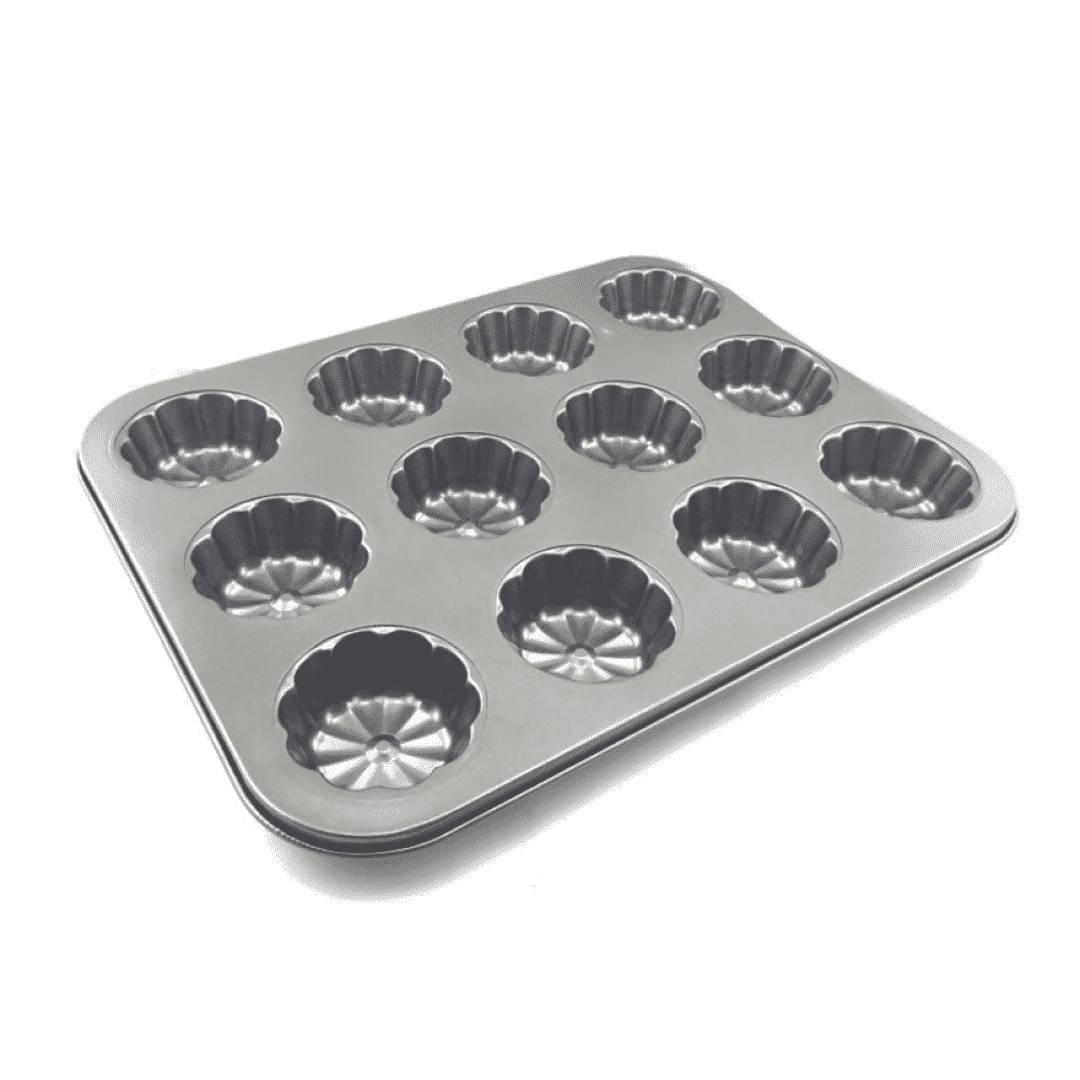 12 Pieces Non Stick Flower Muffin Cupcake Molder Tray Quickee