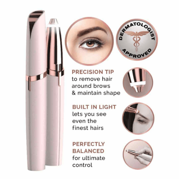 Battery Operated Flawless Brows Eyebrow Hair Remover, Blush by Finishing A Touch