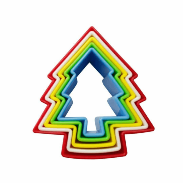 Christmas tree Cookie Cutter Set - 5 Piece Colour Shapes Cake Cutter