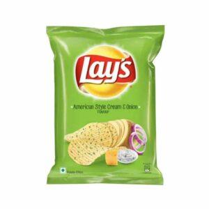 Lays American Style Cream & Onion Potato Chips 52gm in a packet