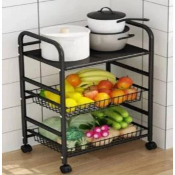 Microwave Oven Stand With 2 Removable Mesh Shelves