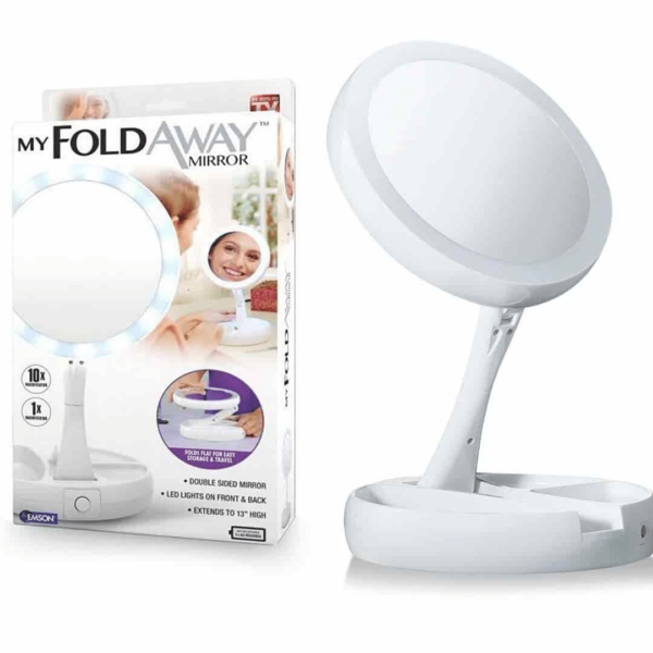 My Fold Away Mirror with Light and Organizer