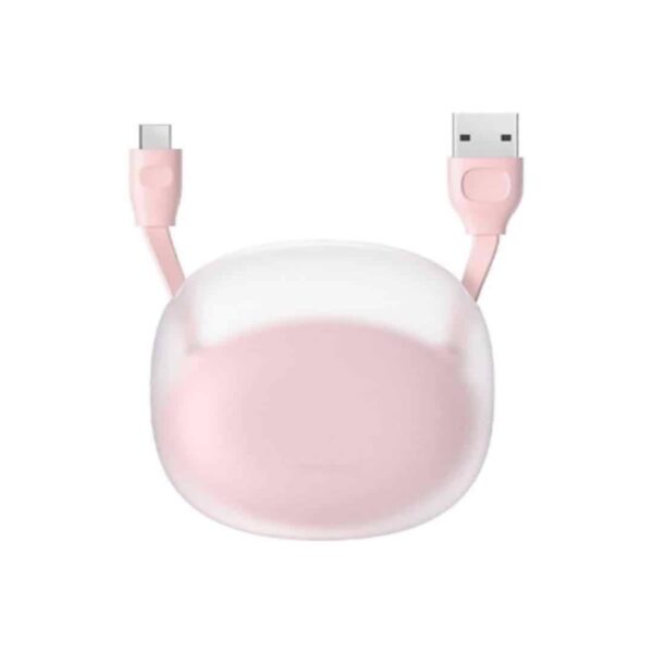 Baseus CATRN-24 2A USB to USB-C / Type-C Little Reunion One-Way Stretchable Portable Data Cable, Length: 1m(Pink + White)