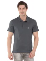 Polo Collar T-Shirt â€“ Charcoal Grey