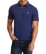Polo Collar T-shirt Navy Blue