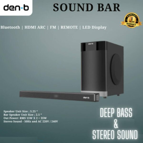 DEN-B Sound Bar and Speaker Sub-Woofer - Image 2