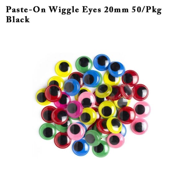 Paste-On Wiggle Eyes 20mm 50/Pkg Black