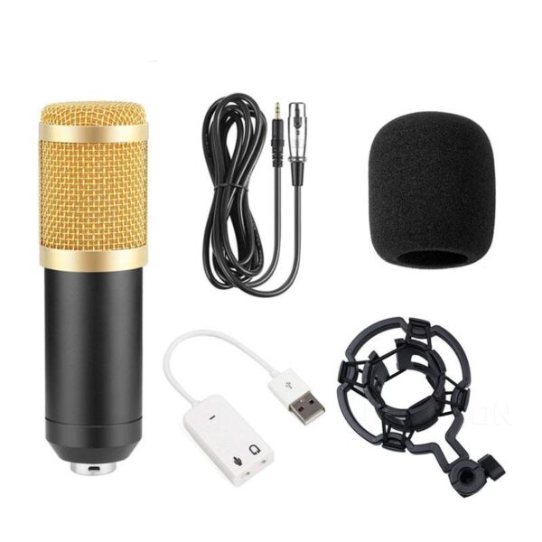 BM800 Professional Microphone Condenser Microphone for Video Radio Studio Computer Recording with Shock Mount + FREE USB Sound Card - Image 3