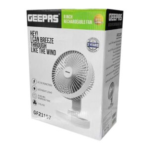 GEEPAS GF21157 8 Inch Rechargeable Fan