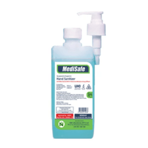 MediSafe Hand Sanitizer 500ml Square HDPE Bottle With Pump