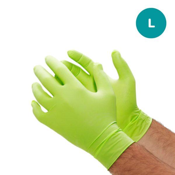 Nitrile Disposable Gloves - Apple Green- Large