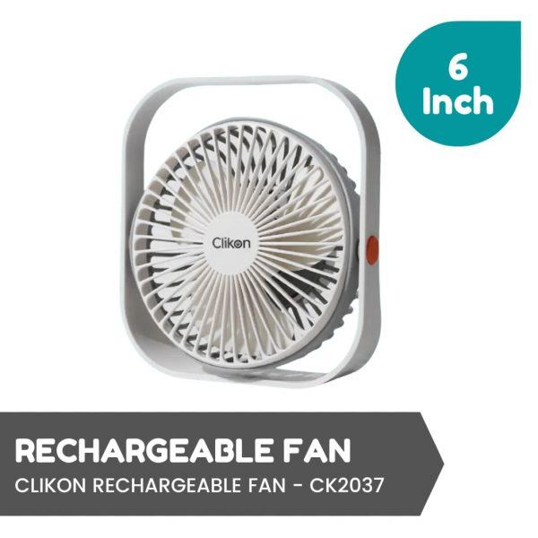 Clickon 6 Inch Rechargeable Fan - Ck2037