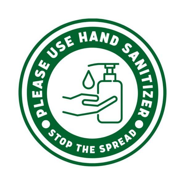 Please Use Hand Sanitizer - Sign Sticker - 6 Inch X 6 Inch