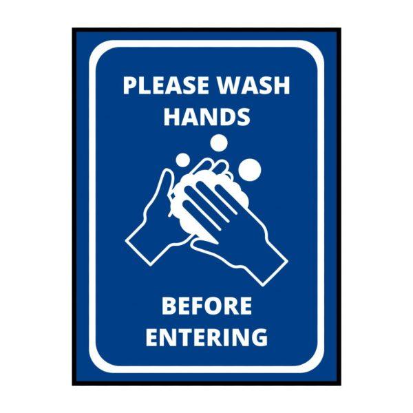 Please Wash Hands before Entering - Signage Board - 15cm X 21cm