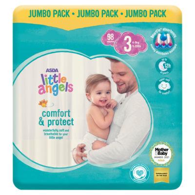 ASDA Little Angels comfort & protect Diapers M 98Pcs in a pack