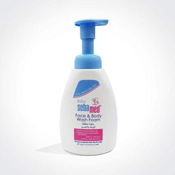 Sebamed Baby Face Bath & Body Wash Foam 400ml in a bottle