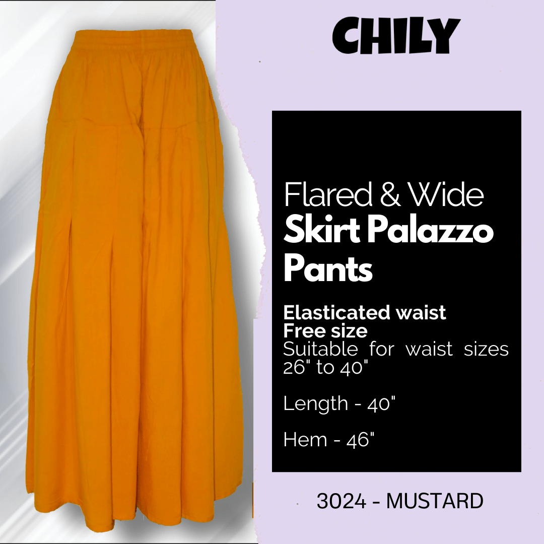Flared & Wide Skirt Palazzo Pants