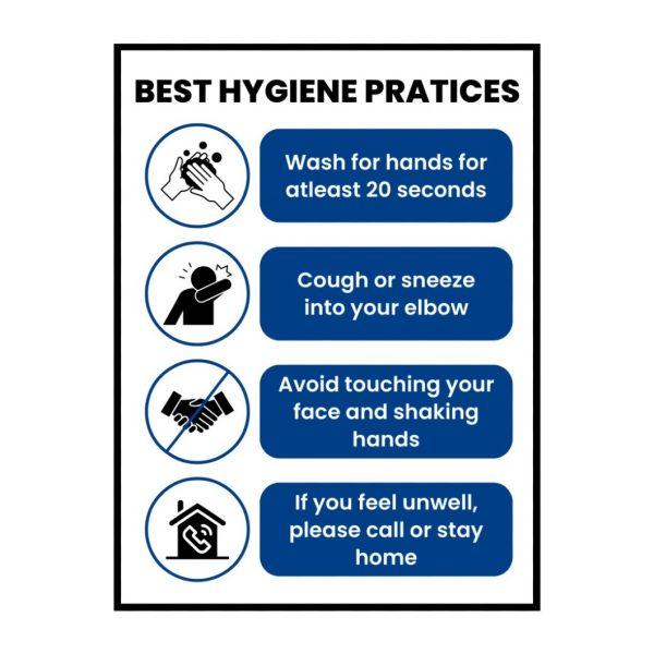 Best Hygiene Practices - Signage Board - 15cm X 21cm