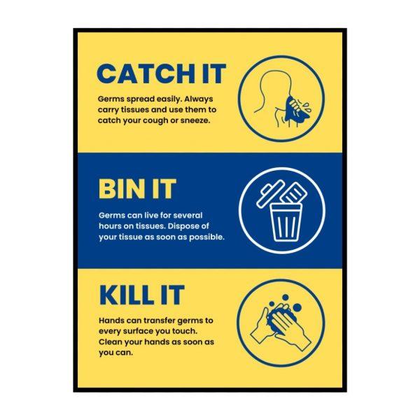 Catch It, Kill It, and Bin It - Signage Board - 15 Cm X 21 Cm