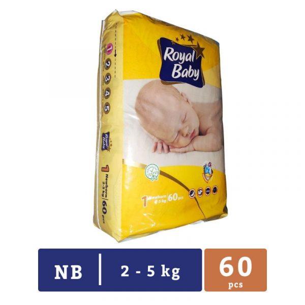 Royal Baby Disposable Newborn Diapers 60Pcs in a pack