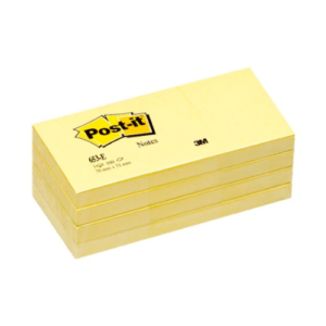 3M Post-it Notes 653, Canary Yellow,12 Note Pads 1.5" X 2"