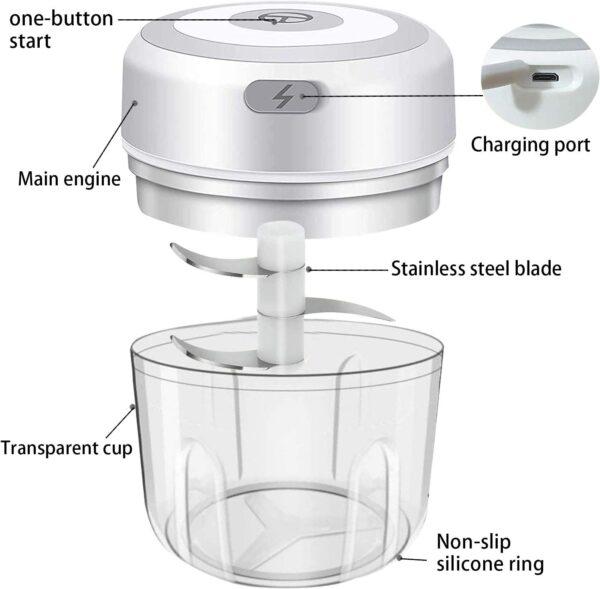 Electric Mini Food Chopper, Processor and Blender (250ml) - Image 2