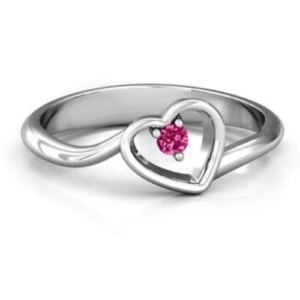 Zora Ring With single pink zircon stone