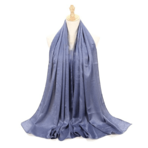 An image of a Soft Satin Steel Blue colour Shawl