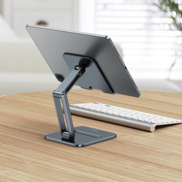 Baseus Stand for Tablets Desktop Biaxial Foldable Metal Grey- LUSZ000113 - Image 2