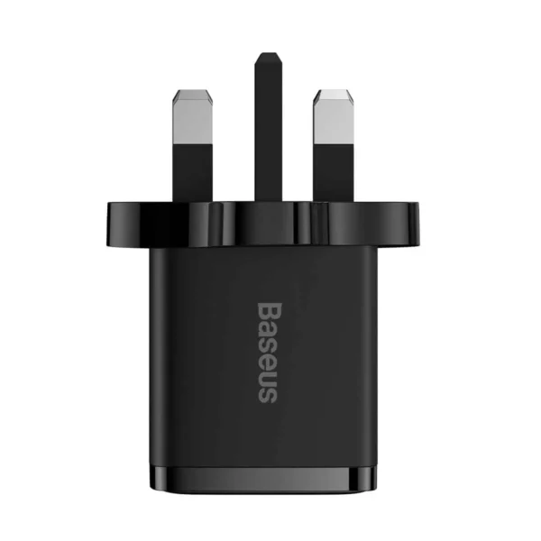 Baseus Compact Fast Charger 30W 2U+C UK Black - Image 2
