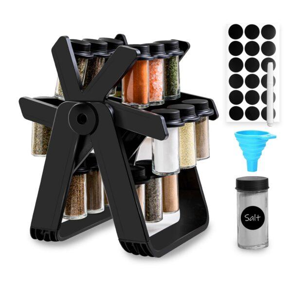 an image of a 18 Glass Jar Spice Rack