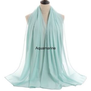 Image of Luxury Chiffon Shawl - Aquamarine