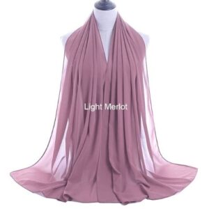 Image of Luxury Chiffon Shawl - Light Merlot