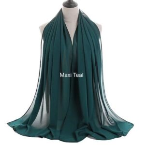 Image of Luxury Chiffon Shawl - Maxi Teal