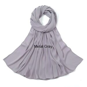 Image of Luxury Chiffon Shawl - Metal Grey