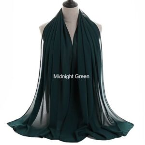 Image of Luxury Chiffon Shawl - Midnight Green