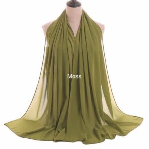 Image of Luxury Chiffon Shawl - Moss