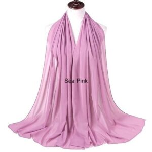 Image of Luxury Chiffon Shawl - Sea Pink