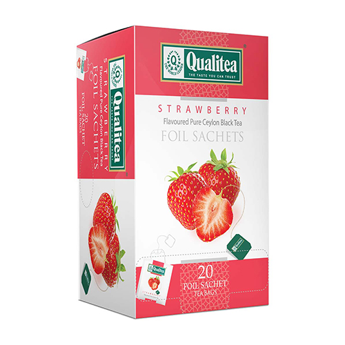 Qualitea Black Tea Strawberry Flavored 20 Tea Bag Pack