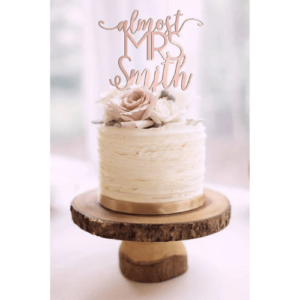 White Ruffle Bride to Be Cake with Fresh Roses