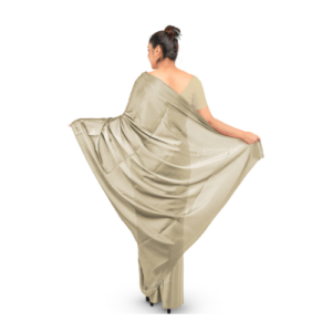 an image of a cream colour Plain Satin Saree