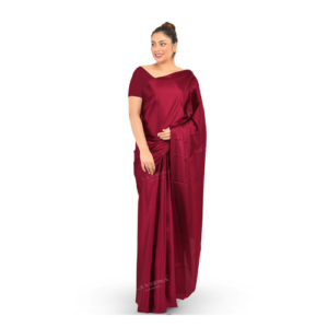 an image of a maroon colour saree