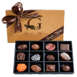 Classic Wooden 12pc Chocolate Gold Box
