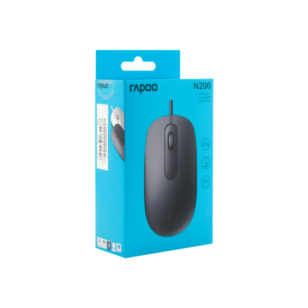 Rapoo Optical Wired Ambidextrous Mouse N200 - Image 2