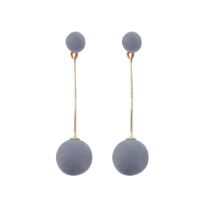 Women’s Round Ball Drop Dangle Earrings -Grey