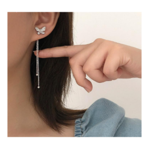 an image of a Butterfly Tassel Drop Dangle Earrings for Women Girl's Cute Stud Earring Party Jewelry