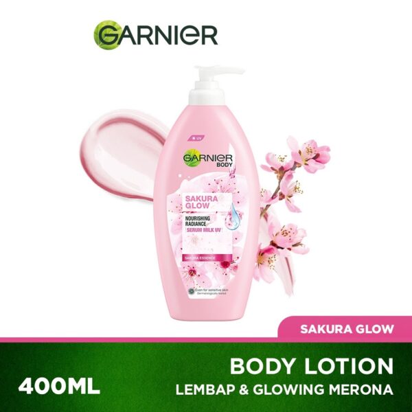 Garniers Sakura Glow Hyaluron Serum Body Lotion 400ml - Image 3