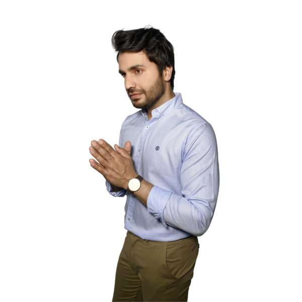 Benjamin George Men's Long Sleeve Shirt Light Blue Spot